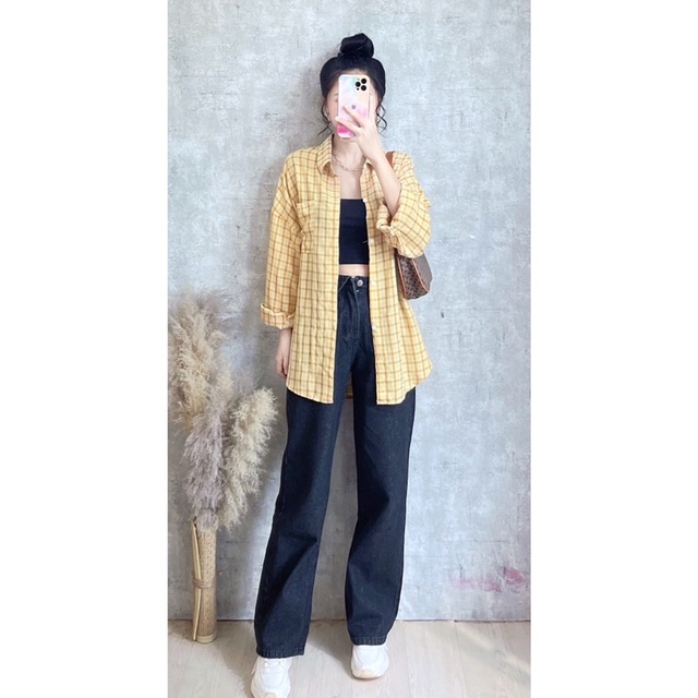 Áo sơ mi caro kẻ ô 4 màu xinh Lovi