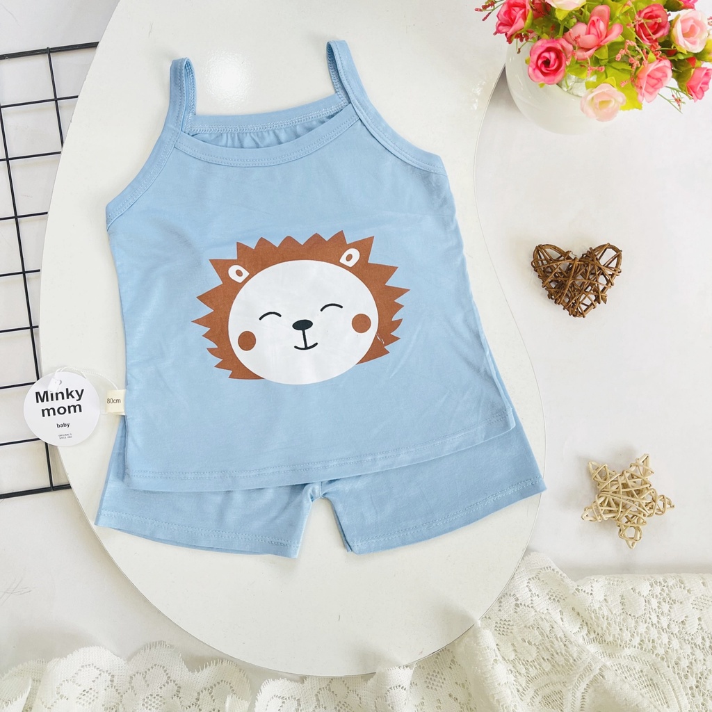 Bộ 2 Dây Bé Gái Minky Mom Sài Gòn Chất Thun Lạnh In Hình Ngực, Bộ Dây Cho Bé Gái Mặc Hè - AN.KID