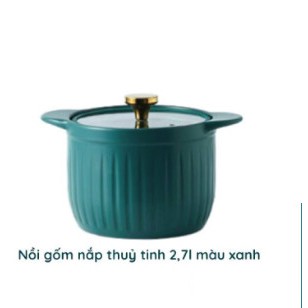 Nồi Gốm Nắp Thủy Tinh Đá SPODUMENEN Cao Cấp 1,9l, Và 2,7L - Thoải Mái Đun Bếp Ga - Sẵn Hàng