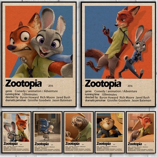Áp Phích Trang Trí Phòng Khách / Quán bar Hình Phim zootopia Cổ Điển