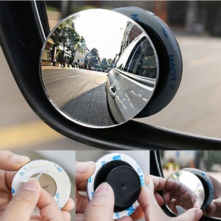 Bộ Gương Cầu Lồi Ô Tô Gắn Kính Chiếu Hậu Xóa Điểm Mù Xoay 360 Độ Xe Hơi Xe Máy