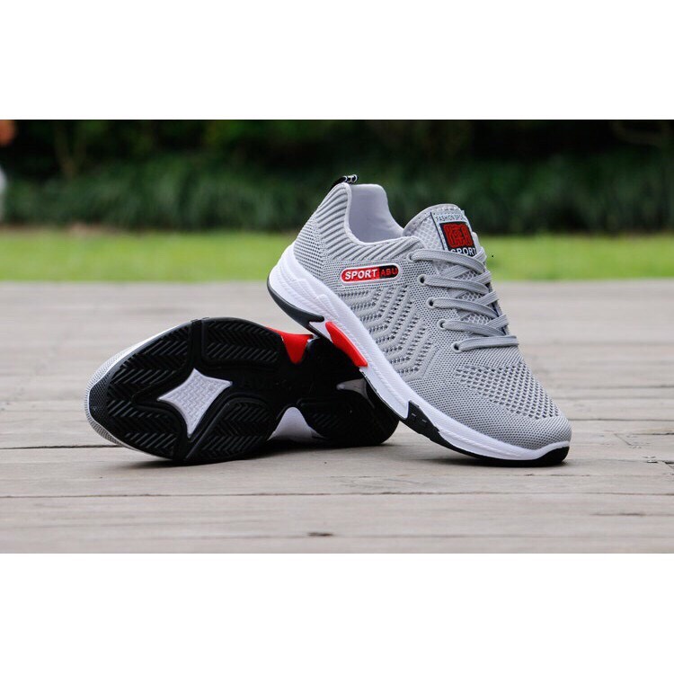 Giày Nam Thể Thao Fashion Xám - Vải Thoáng Khí SPORT ABU