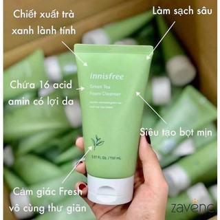 Sữa Rửa Mặt RM201 trà xanh Innisfree GREEN TEA CLEANSING FOAM (150ml)