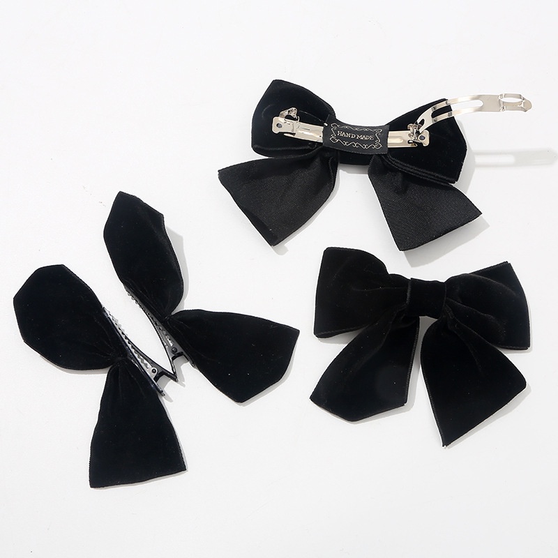 Cột tóc nơ đen nhung tim vàng sang trọng, phụ kiện dây buộc tóc CT040 - Filibra