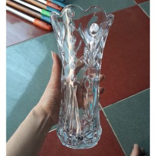 Lọ cắm hoa pha lê,thủy tinh dầy dặn cao cấp_cao 25cm,miệng rộng 10cm
