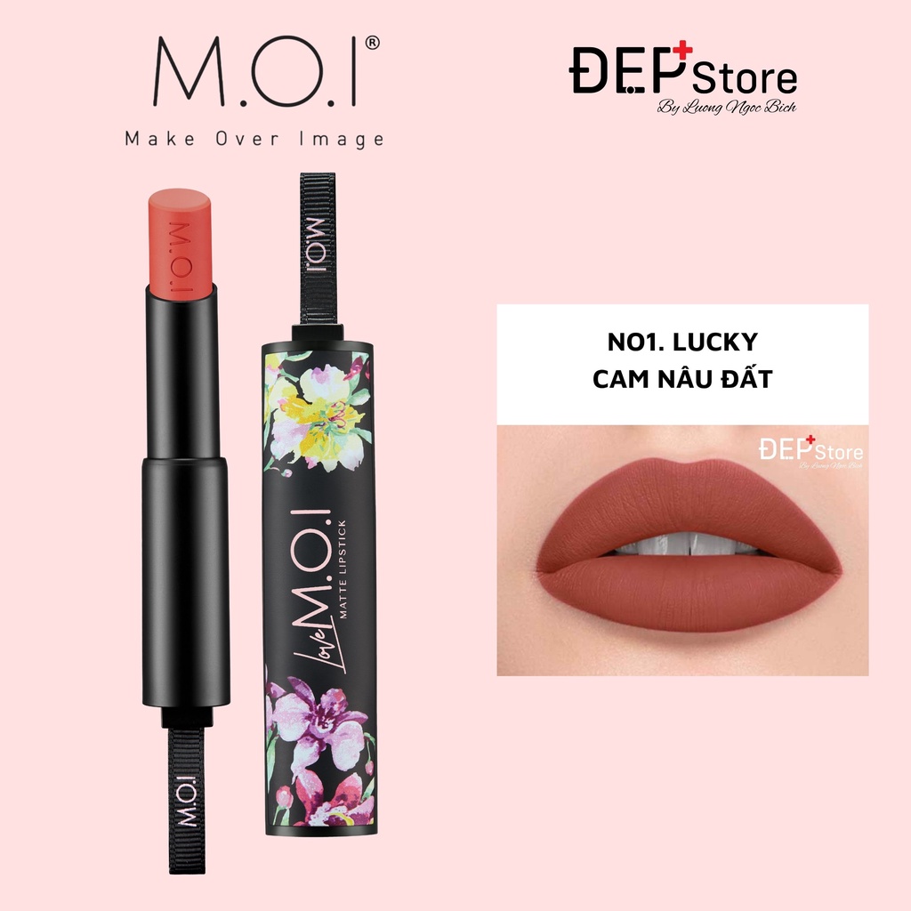 Set 3 son lì M.O.I Cosmetics LOVEMOI by Thùy Tiên tặng hộp + ví da 12g