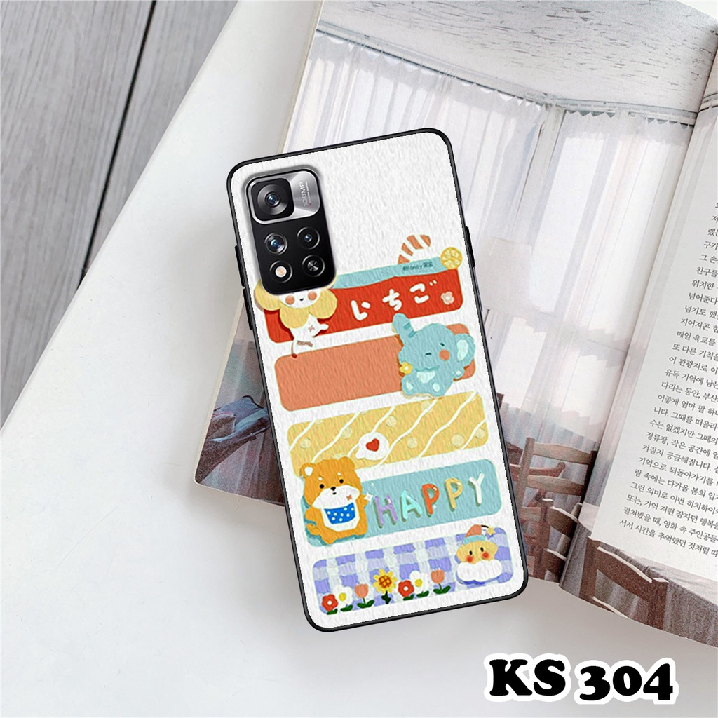 Ốp lưng Redmi Note 11 5G - Redmi Note 11 Pro 5G Bản Trung Quốc in hình gấu &amp; thỏ đang yêu - lưng nhám viền TPU cao cấp