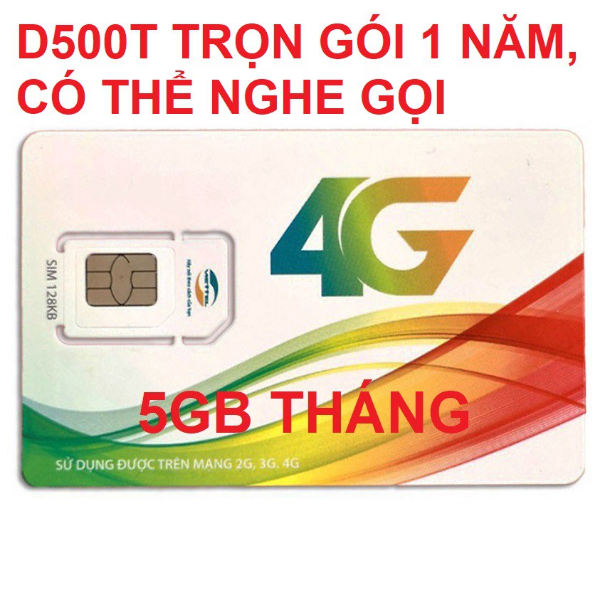 Sim 4G Viettel trọn gói 1 năm không nạp tiền, không phát sinh cước gia hạn, chuyên dùng phát wifi, định vị