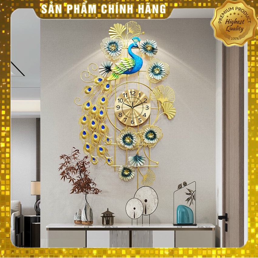 Đồng Hồ Treo Tường Trang Trí Hình Chim Công 087 (Loại 1)