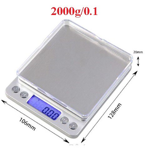 Cân tiểu ly điện tử nhà bếp mini định lượng từ 200gram đến 3kg làm bánh cân thực phẩm chính xác cao tặng kèm pin