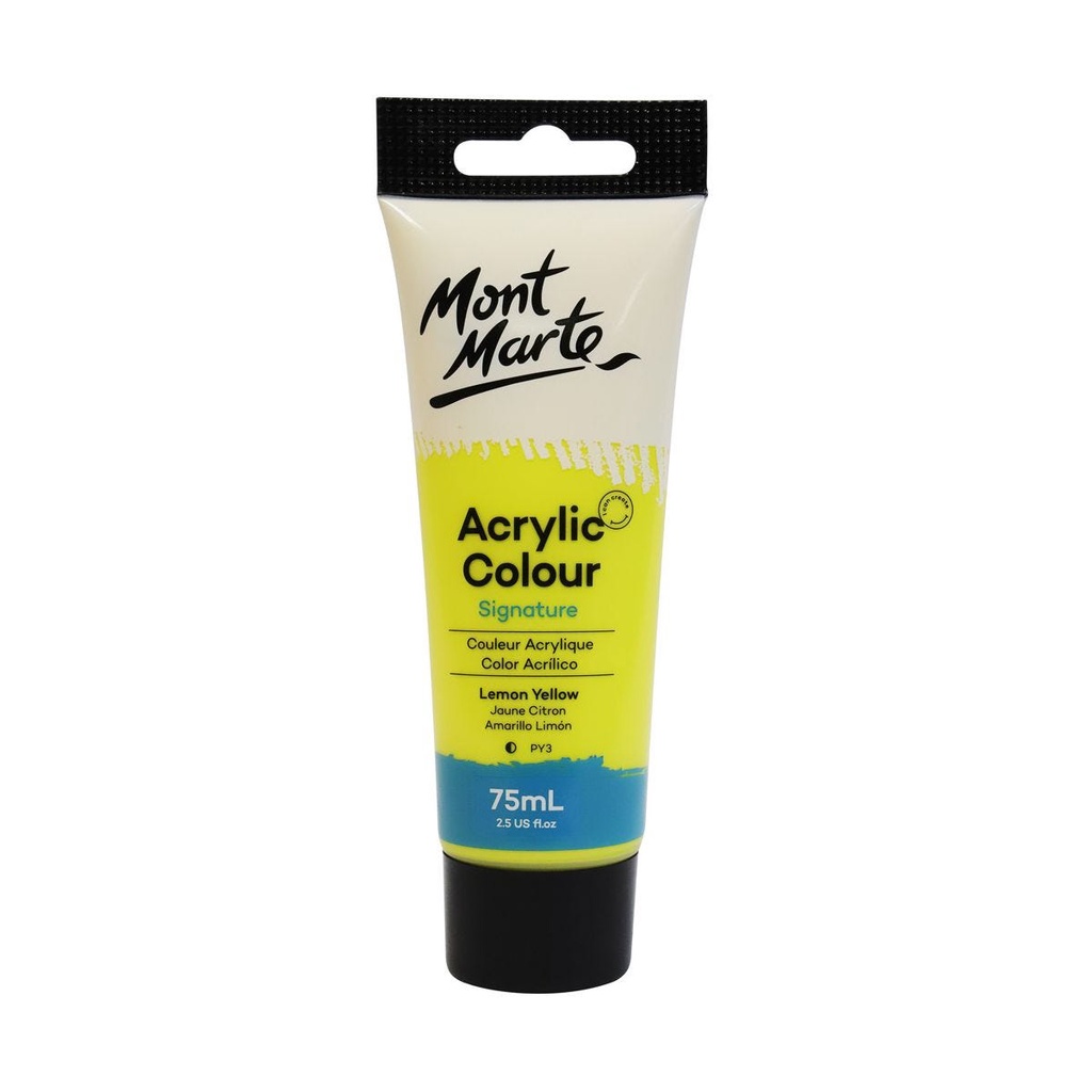 Màu Acrylic Mont Marte 75ml - Lemon Yellow - Acrylic Colour Paint Signature 75ml (2.54oz) - MSCH7502