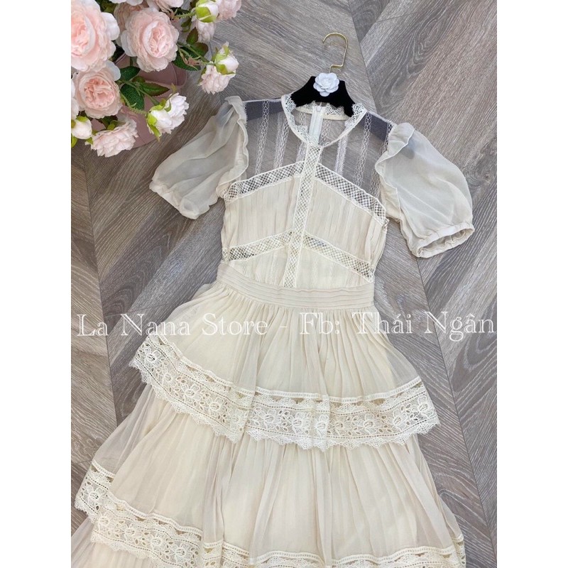 Đầm  Maxi Phối Ren Tầng Dập Li l