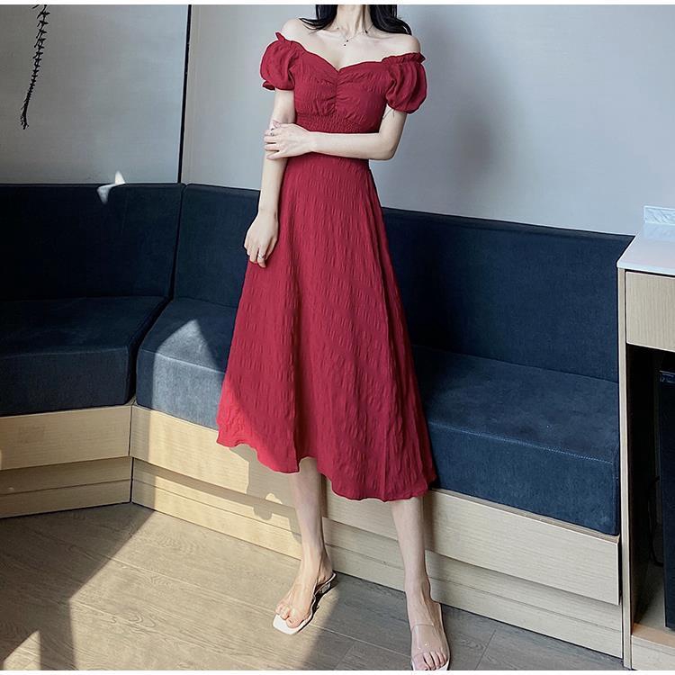 Váy Nữ Tay Ngắn Cổ V Màu Trơn Hợp Thời Trang | BigBuy360 - bigbuy360.vn