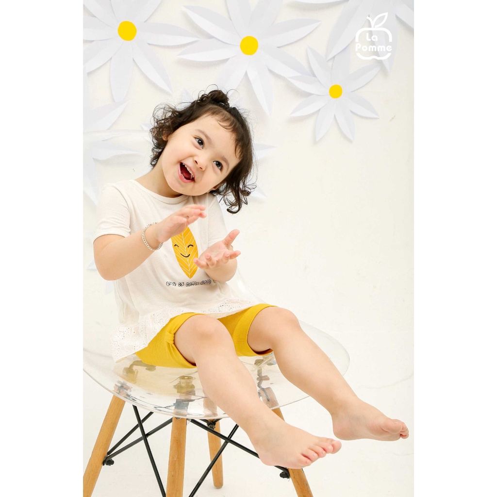 Bộ La Pomme cộc tay chất vải Bamboo cao cấp siêu mềm mịn thoáng mát thấm hút tốt chiếc lá cho bé trai bé gái SS215