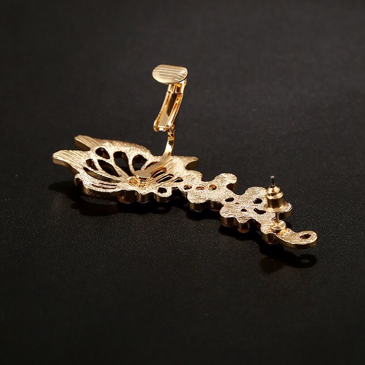 [Giao Hàng Miễn Phí] Bông Tai Kẹp Hình Bướm Đính Đá Zircon Tinh Tế 22229