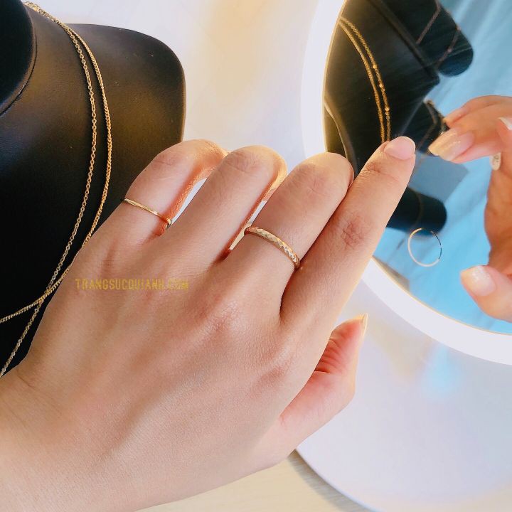 Nhẫn Titan Đeo Ngón Út Bản Tròn Siêu Dễ Thương