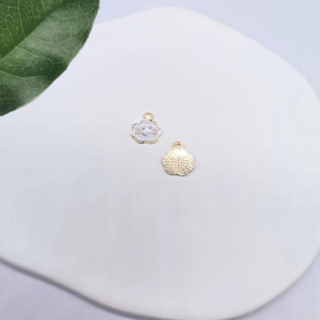 Bộ 10 Mặt Dây Chuyền Hợp Kim Tráng Men Hình Đám Mây Mặt Cười