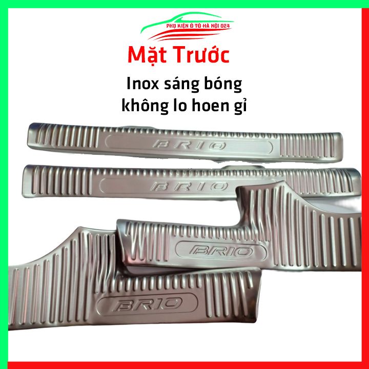 Bộ nẹp bước chân inox ô tô Honda Brio 2019-2023 chống trầy làm đẹp ô tô