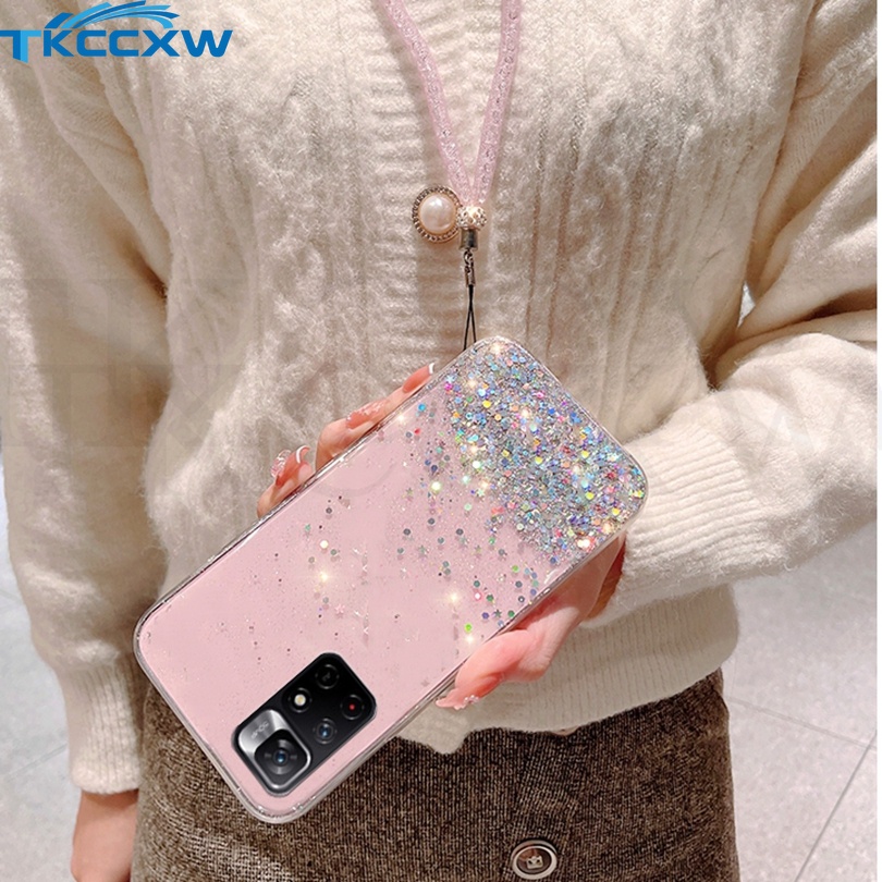 Ốp Điện Thoại Mềm Trong Suốt Đính Kim Tuyến Cho Xiaomi Redmi K40S Redmi Note 11S Note 11T Note 11E Pro Note 11 Pro+