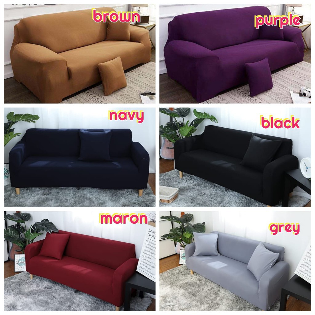 Vỏ Bọc Ghế Sofa 2 Chỗ Hình Chữ L Màu Trơn