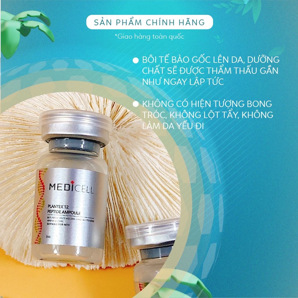Tinh Chất Lăn Kim, Serum Tế Bào Gốc Medicell Plantex 12 Peptitde, Giảm Sẹo Giảm Nám Tái Tạo Da - Lọ 5ml