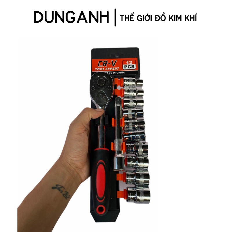 Bộ khẩu vặn ốc Kim Khí Dung Anh bộ khẩu đa năng 12 chi tiết 1/2