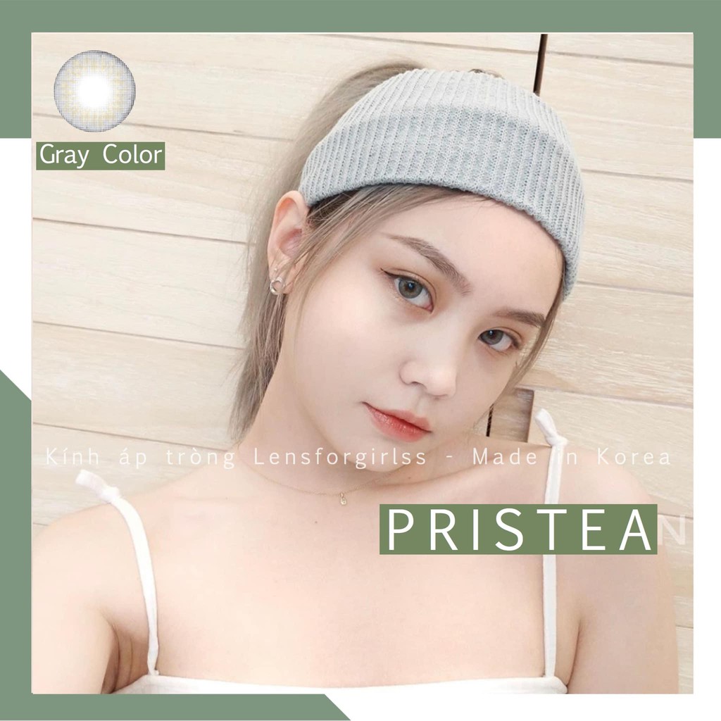 (Sẵn 0.00 độ) Kính áp tròng Pristea Gray của Lenstown (Hsd 1 tháng)