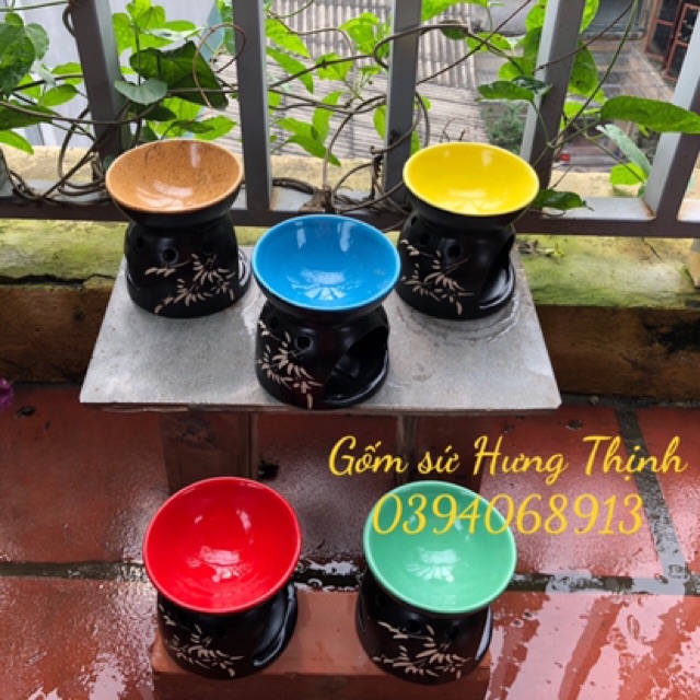 Bếp đốt tinh dầu , xả chanh , bồ kết ...  tặng 1 nến