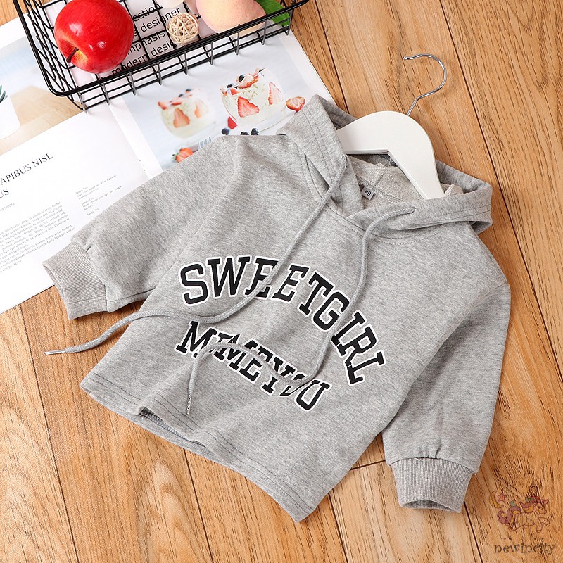 Áo Hoodie In Chữ Phong Cách Hàn Quốc Xinh Xắn Cho Bé Gái