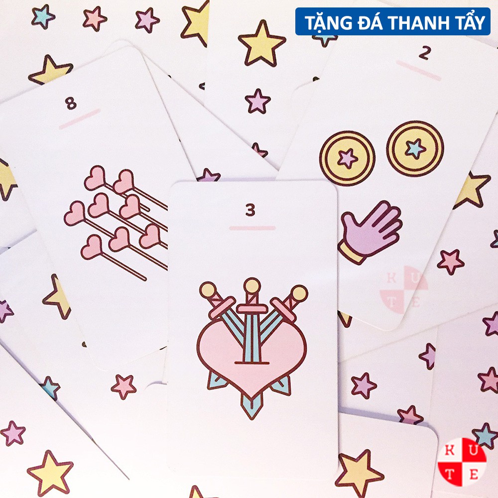 Bài Tarot Kawaii 78 Lá Bài Tặng File Tiếng Anh Và Đá Thanh Tẩy C93