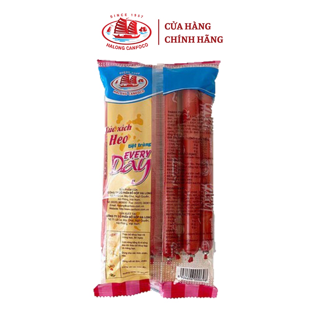 Xúc Xích Vị Heo Tiệt Trùng Everyday HALONG CANFOCO 25g x 10 cây/gói
