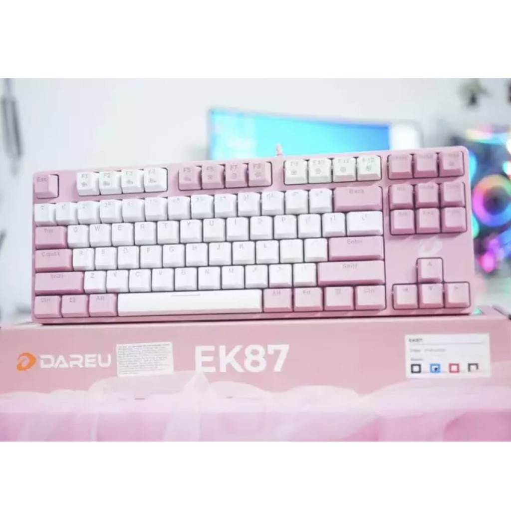 Bàn phím cơ DAREU EK87 PINK / WHITE / black Gaming