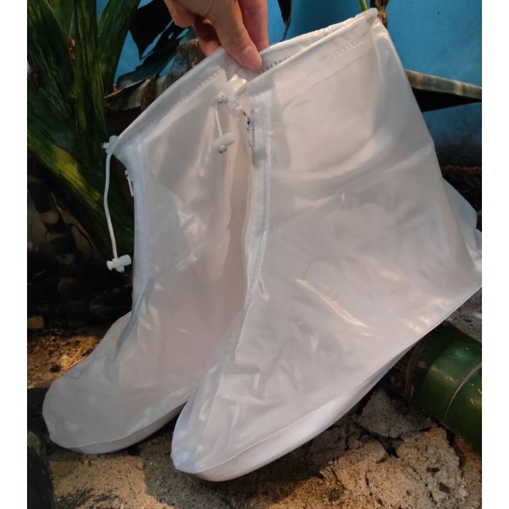 Ủng đi mưa màu trắng cổ cao bao giày đi mưa chống thấm nước nhựa PVC 2 lớp Arrow