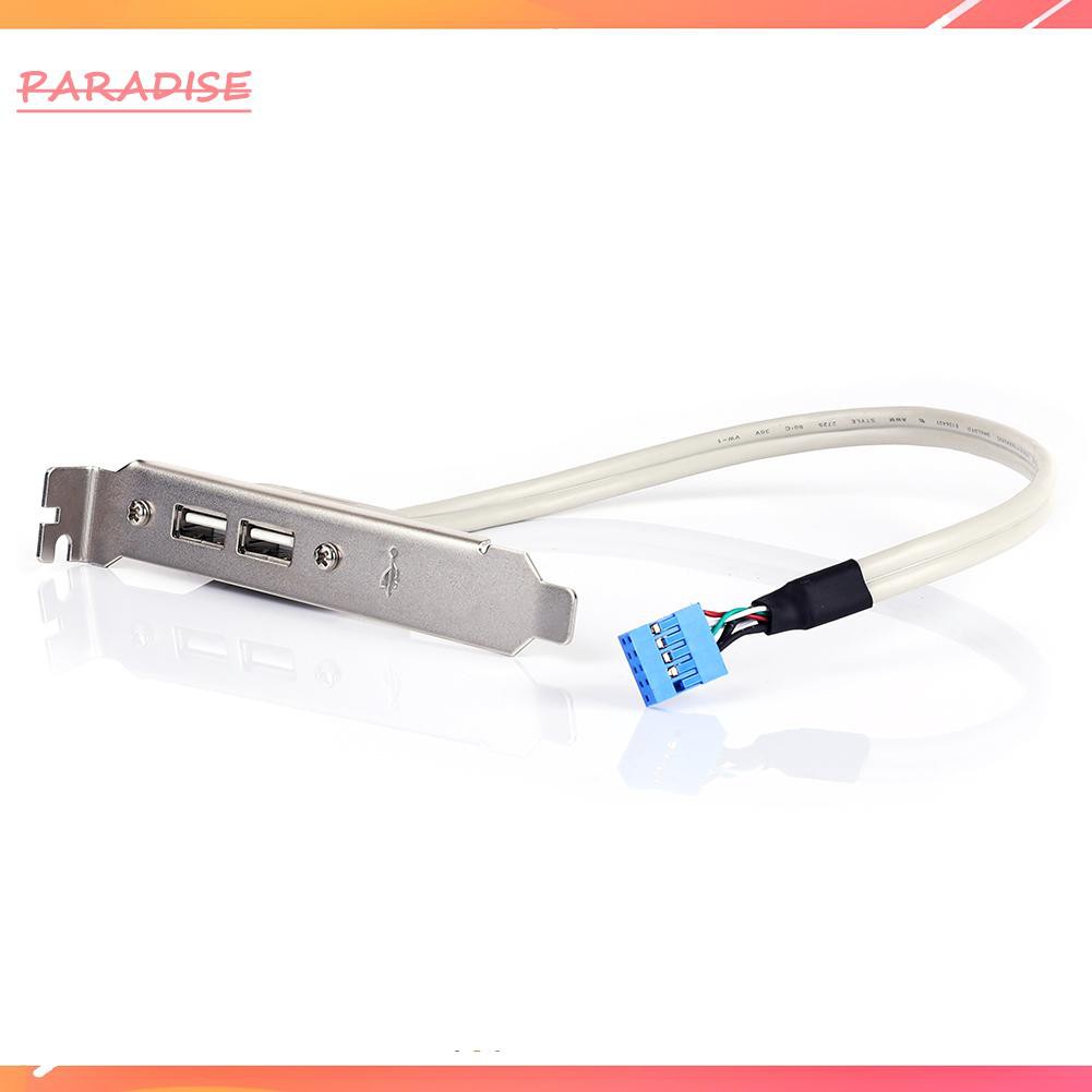 Paradise1 9Pin Motherboard Female Header to Dual USB 2.0 Adapter Cable for Desktop PC