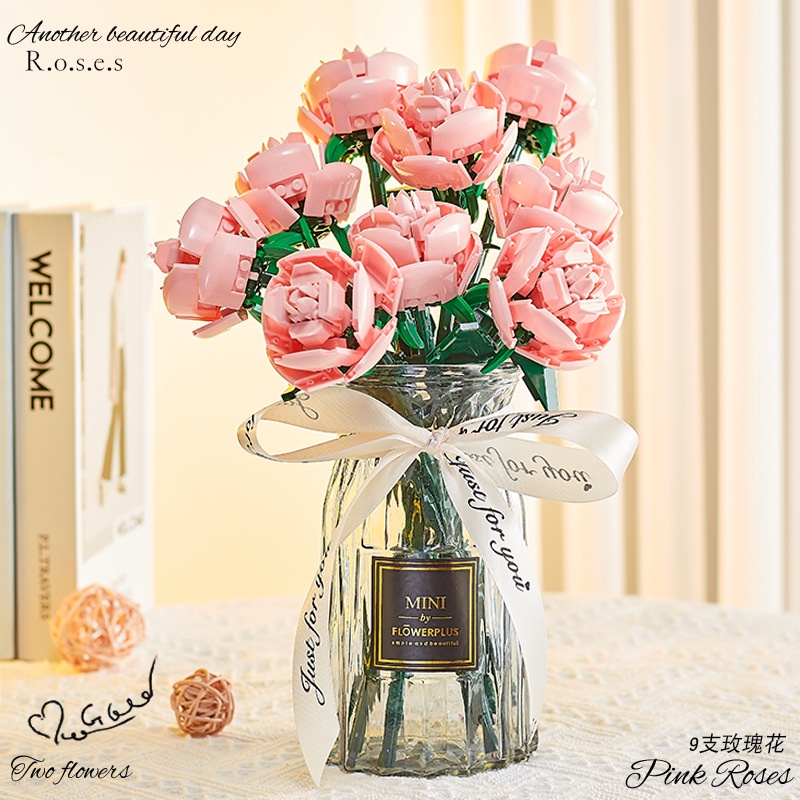 ✨Lebrick✨Bộ Đồ Chơi LEGO Xếp Hình Hoa Hồng Xanh Dương Lãng Mạn Sáng Tạo Thích Hợp Làm Quà Sinh Nhật Cho Bé Gái