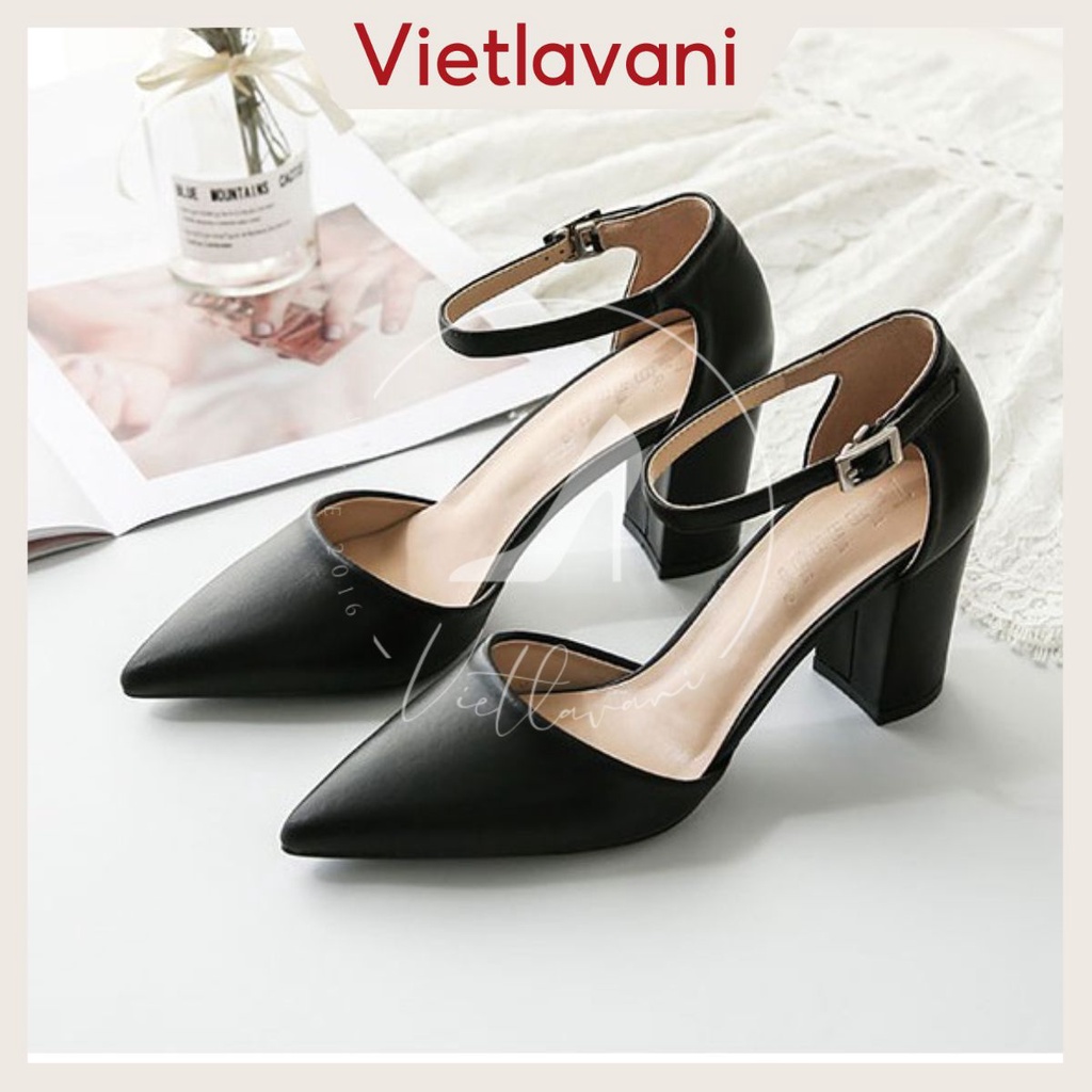 Giày cao gót nữ TTC16 đế vuông siêu tôn dáng 5cm