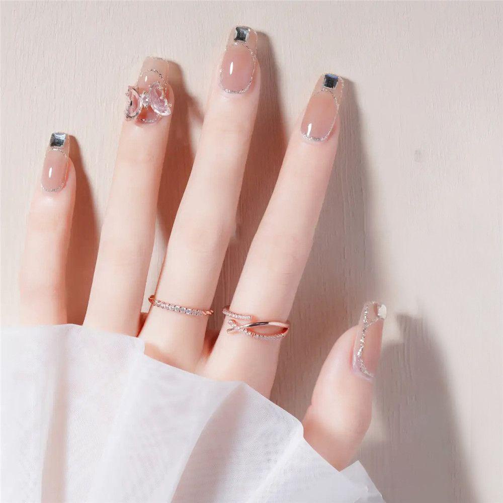 Xiantin Miếng Dán Trang Trí Móng Tay Hình Vuông Họa Tiết Bướm Thời Trang