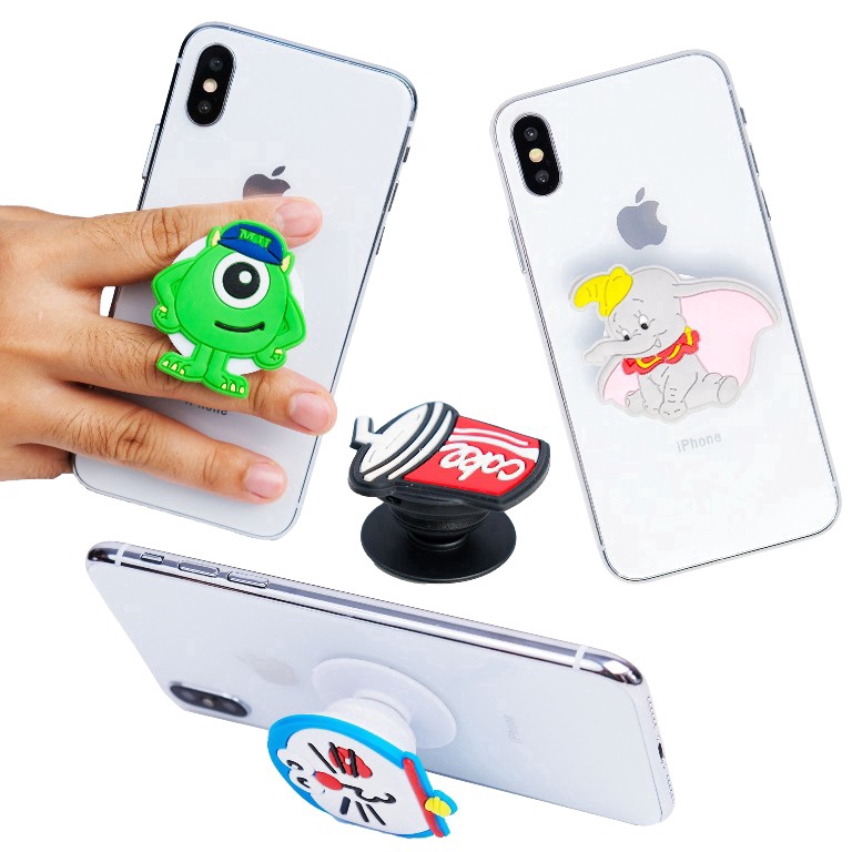 Giá đỡ điện thoại túi khí hình mèo/kỳ lân 3D dễ thương