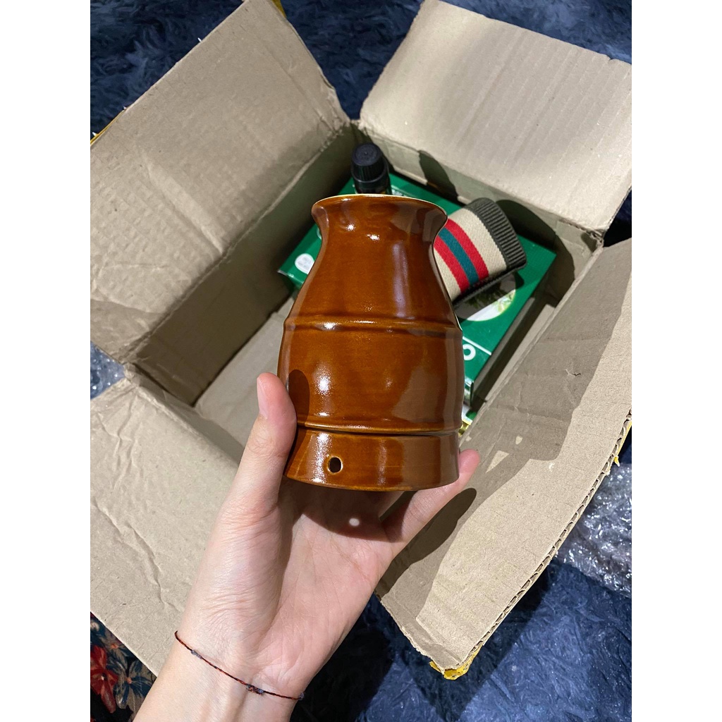 cốc xông ngải cứu Bách Kim Thảo tặng kèm vỏ bọc chống nóng và chặn tàn inox