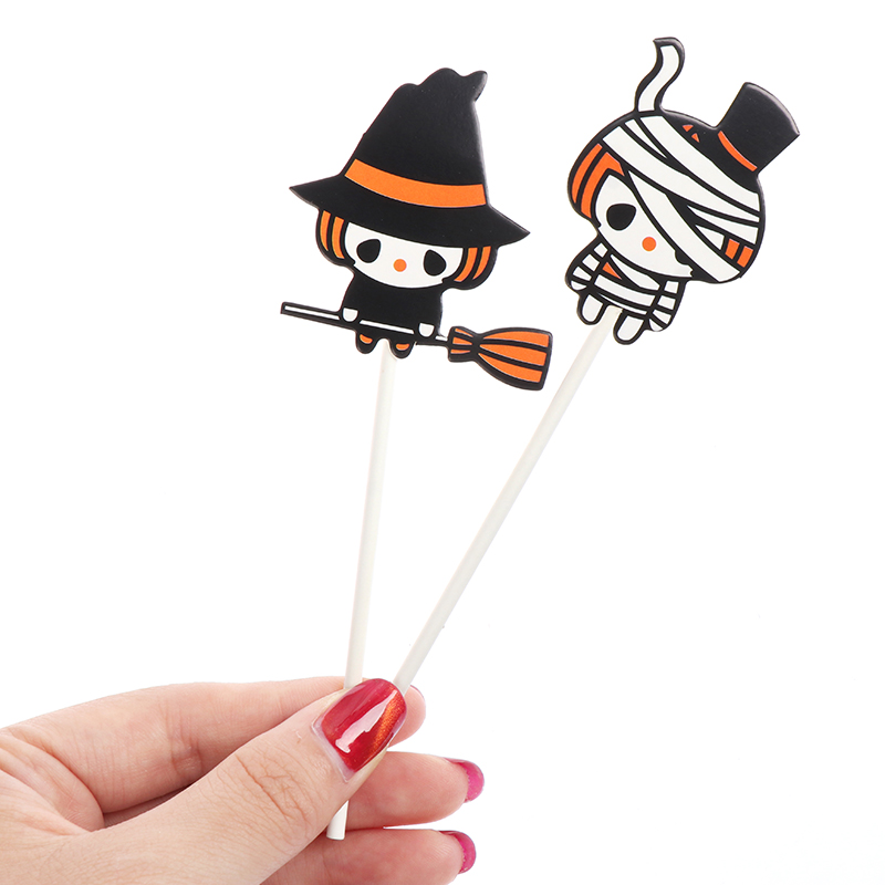 Topper Trang Trí Bánh Kem Hình Quả Bí Ngô Kinh Dị Cho Lễ Halloween