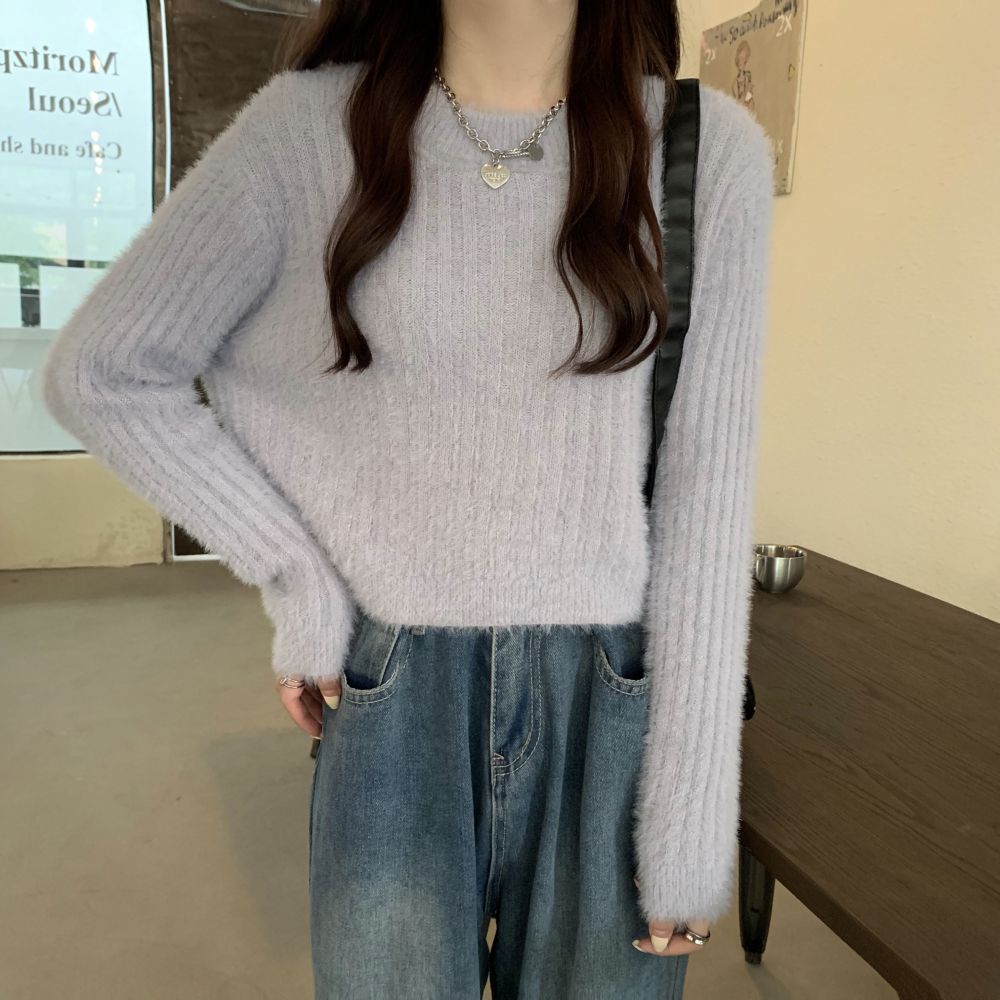Áo len nữ dài tay cổ tròn form dài rộng thời trang Hàn | BigBuy360 - bigbuy360.vn