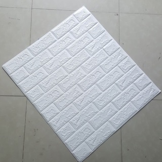 (TpHCM) Combo 10 Tấm Xốp Dán Tường 3D Giả Gạch Trắng 3mm Kích thước 70x77cm
