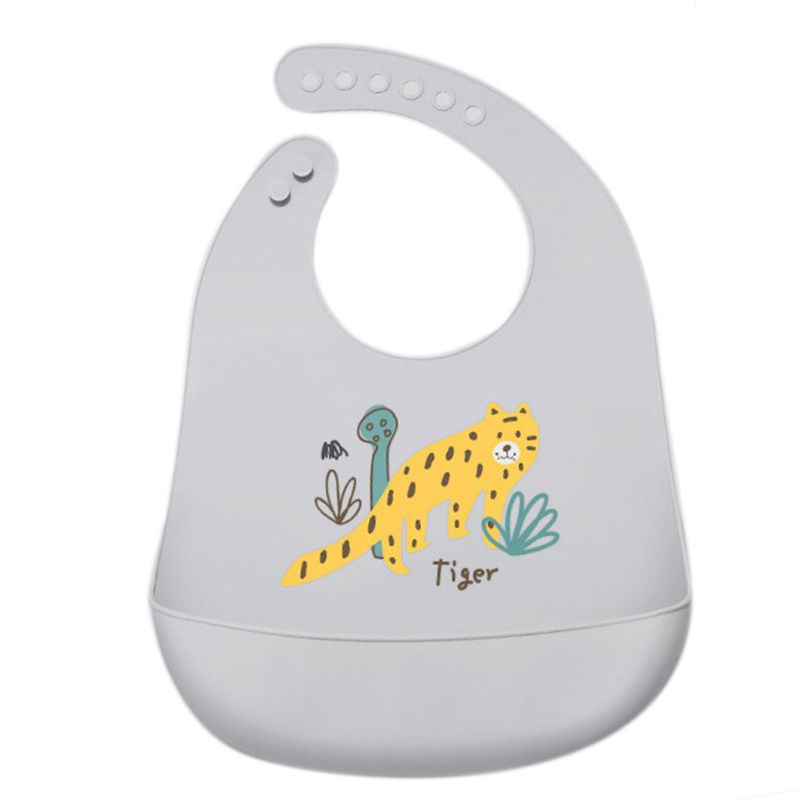 Yếm Ăn Silicone Chống Thấm Nước Có Túi Đựng Dành Cho Trẻ Em