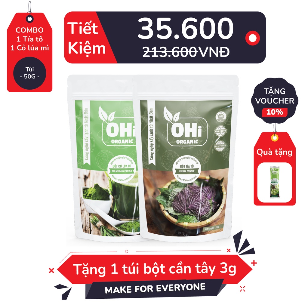 Bột Tía Tô Nguyên Chất Sấy Lạnh 50Gram