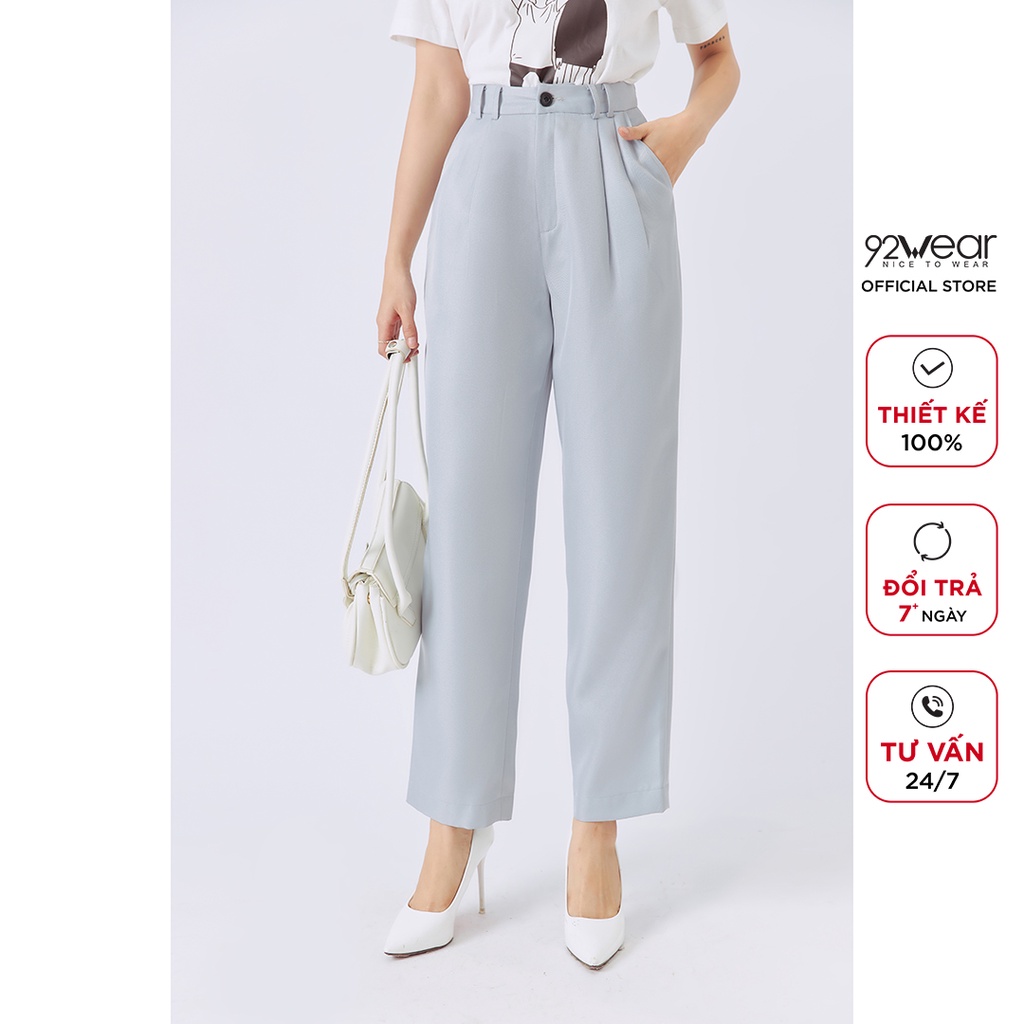 Quầu tây âu nữ 92WEAR thiết kế ống rộng công sở thanh lịch tôn dáng QBW1137