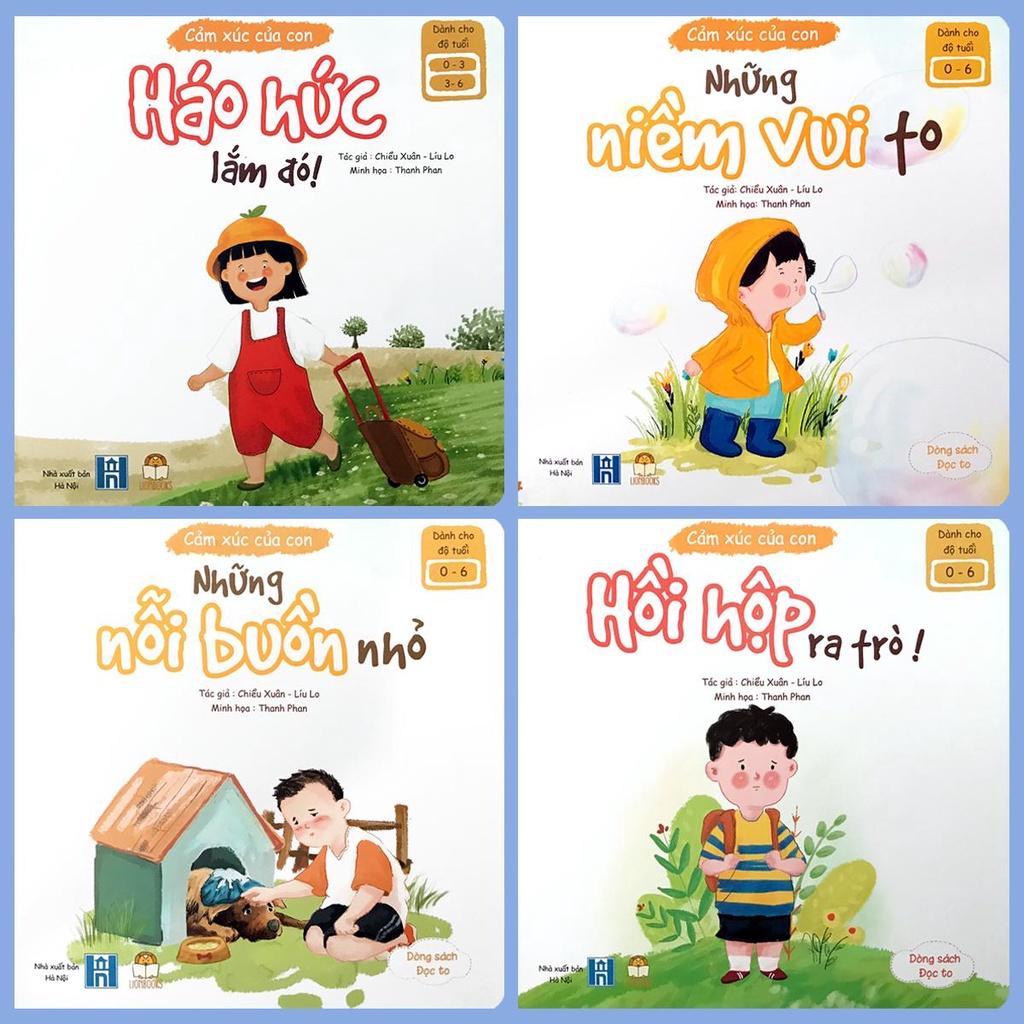 Sách - Cảm xúc của con - Bộ 4 quyển tặng kèm Sticker - Dành cho bé 0 - 6 tuổi