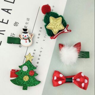 Sét kẹp tóc nơ giáng sinh noel cho bé gái đáng yêu