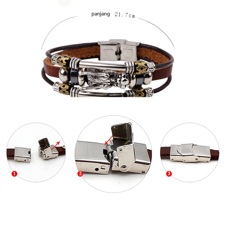 Vòng Tay Da Phong Cách Hip Hop Cá Tính Cho Nam