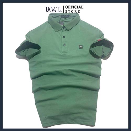 Áo phông thun Polo nam có cổ tay lỡ basic - Áo Polo công sở màu xanh nhã nhặn đơn giản cá tính - BAVATU.