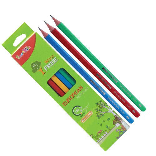 Bút chì Smartkid thân nhựa cao cấp, không nhúng dầu SK-083 (12 CÂY/HỘP), mềm, dễ chuốt, có gôm tiện dụng